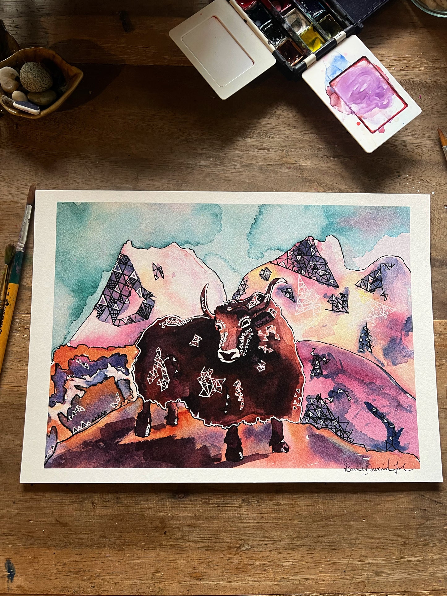 Yak!- Watercolor and ink archival print- Animal illustration- Giclee print