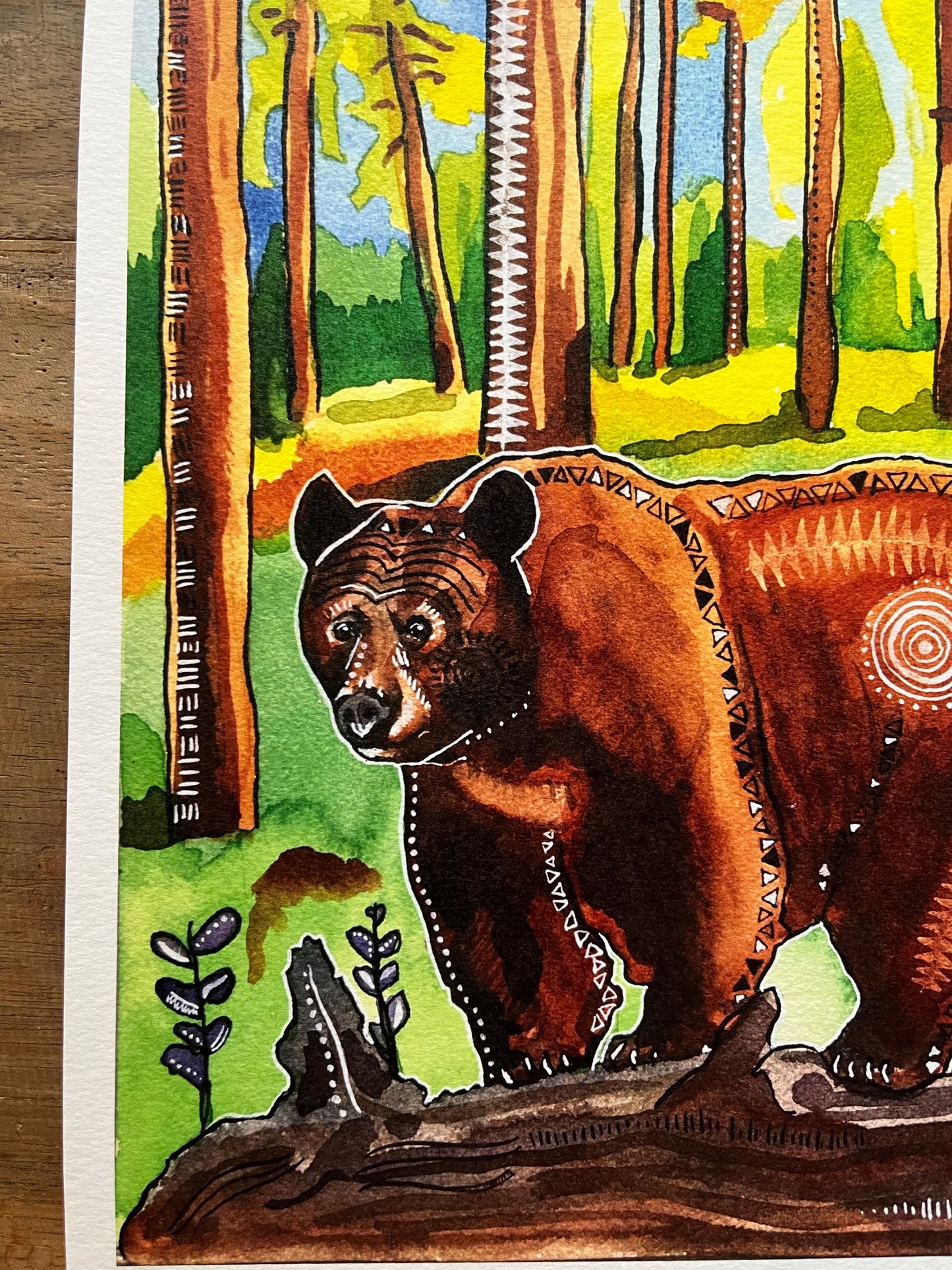 Brown Bear Watercolor Painting- Animal Illustration- Archival Giclee Print