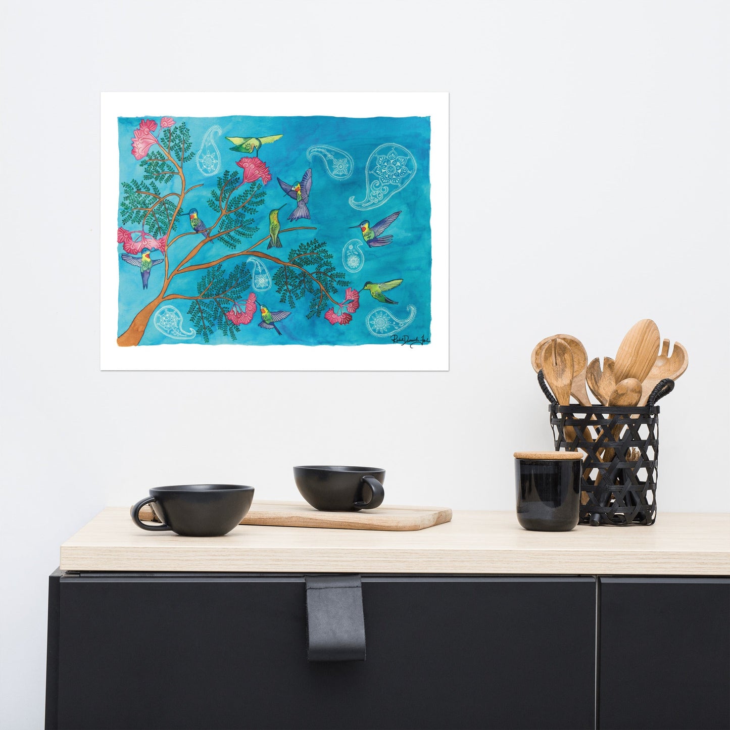 Hummingbirds: Watercolor Archival Print- Bird Illustration- Giclée Print